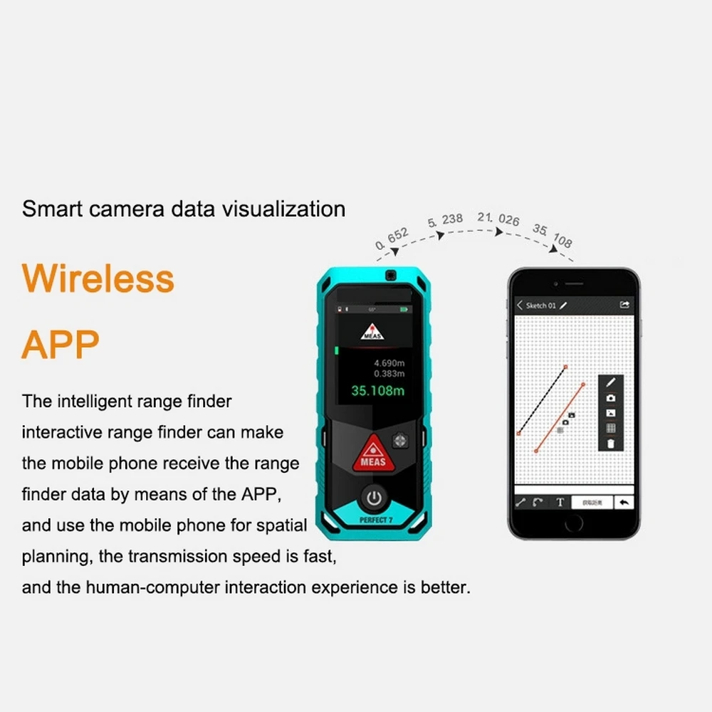 80 м/100 м/150 м/200 м P7 Bluetooth лазерный дальномер камера Finder точка поворотный сенсорный экран перезаряжаемый лазерный дальномер