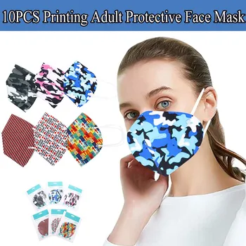 

10pcs Outdoor Printing Meltblown Cloth Face Mask Printing Mouth Mask Reuseable Face Mask Mouth Cover Face Mouth Mask Cloth Mouth