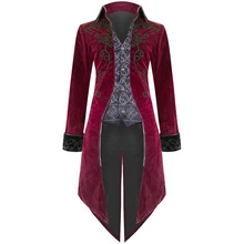 WENYUJH, Мужская винтажная Готическая длинная куртка, осенняя, Ретро стиль, крутая форма, костюм, Тренч, пальто, стимпанк, фрак, на пуговицах, пальто для мужчин