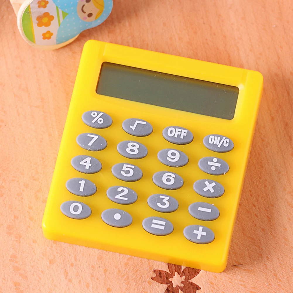 Mini Calculator Handheld Pocket Pocket Cartoon Type Coin Batteries Calculator carry extras