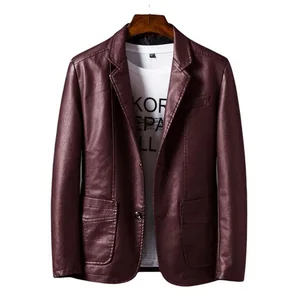 Image for Mens Faux Leather Jacket Male Stand Collar Fashion 