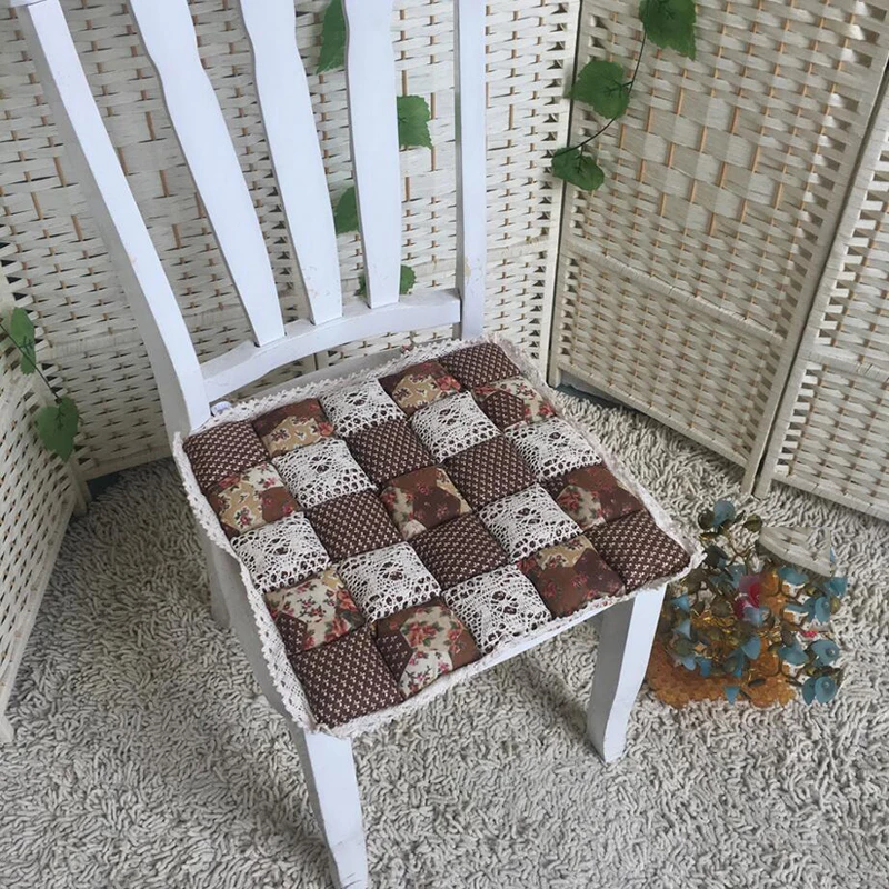 Style 15 40*40 см квадратная подушка для стула, Кружевная декоративная подушка для стула, Подушка для стула, утолщенная Подушка для стула, Нескользящая подушка для сиденья - Цвет: Style 15