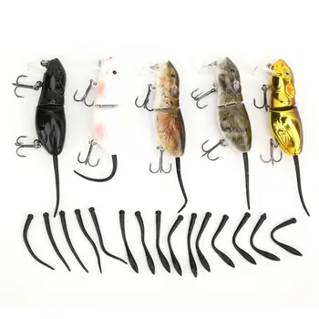 

5 Pcs Fishing Lures Artificial Rat Shaped Baits Sharp Hooks ABS Colorful Simulation Lures Set Winter Outdoor Angling Accessories
