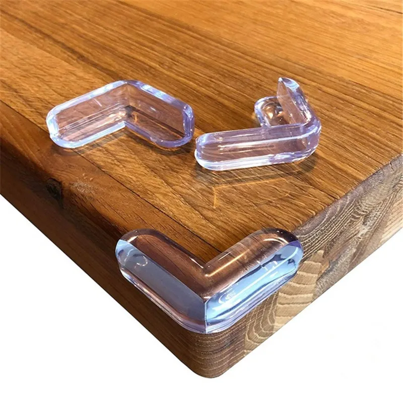 10pcs/lot Kids Soft Clear Table Desk Edge Corner Guards Transparent Rubber Ball L Shape Baby Safety Silicone Corner Protector