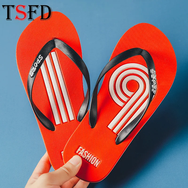 

Rubber Male Shoe 2020 Men Shoes Summer Wading Sandles Mens Beach Flip Flops Indoor House Flat Slippers Bathroom Red Slippers Y9