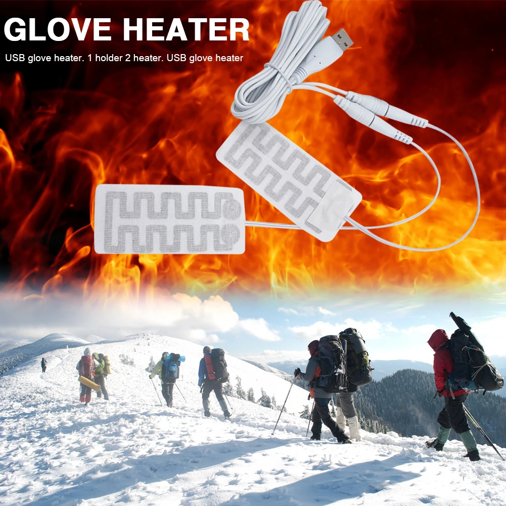 Winter Outdoor Electric Heating Gloves Pads Thermal Usb Hand Feet Arm