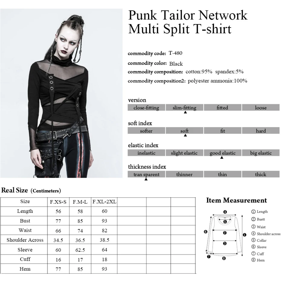 PUNK RAVE Punk Tailor Network Multi Split Slim