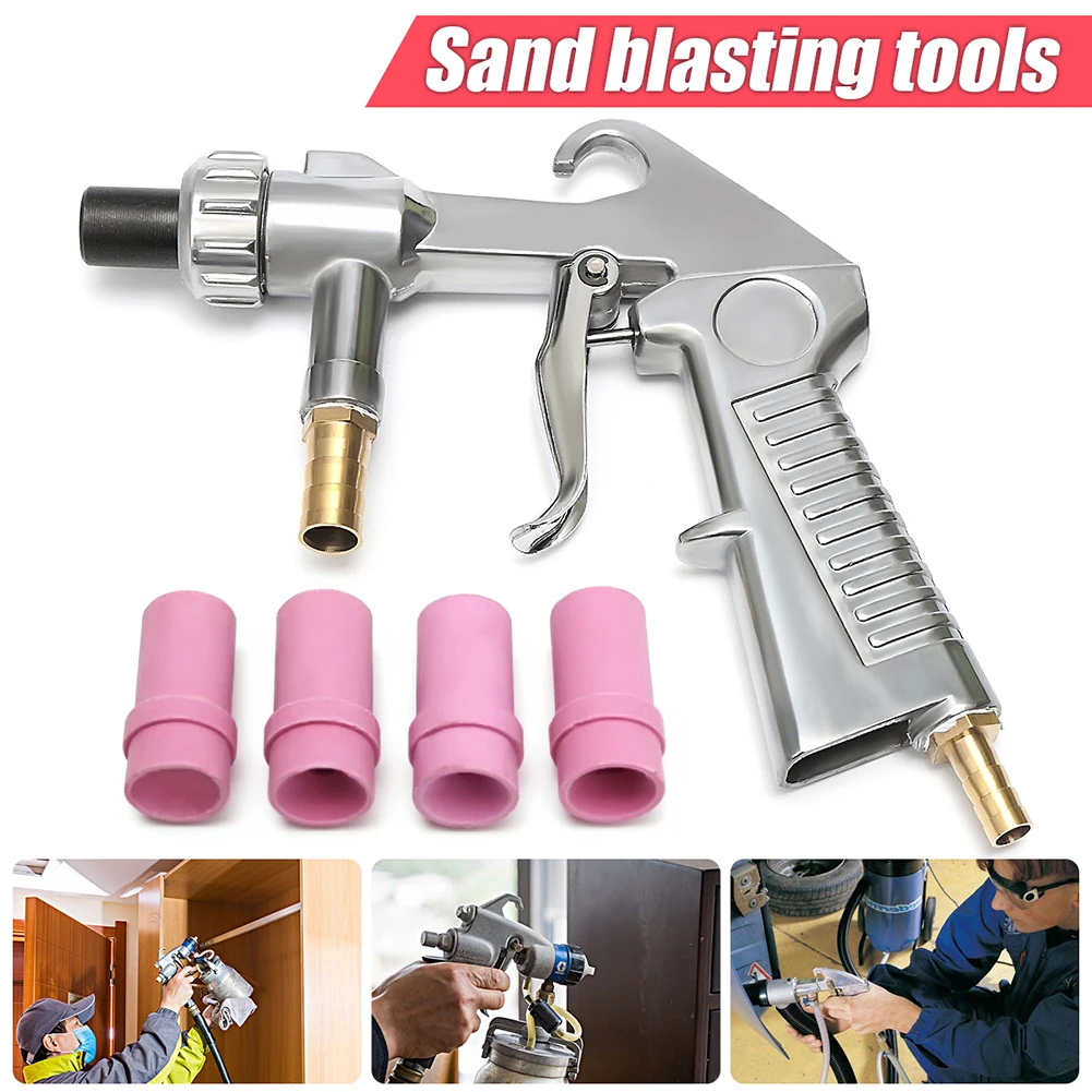 Ceramic Nozzles Kit Sandblaster Gun Air Siphon Sand Blasting Gun with Iron 
