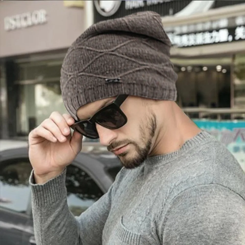 Men Women Winter Trendy Warm Oversized Chunky Baggy Stretchy Slouchy Skully Hat men beanies winterwomen beanie W