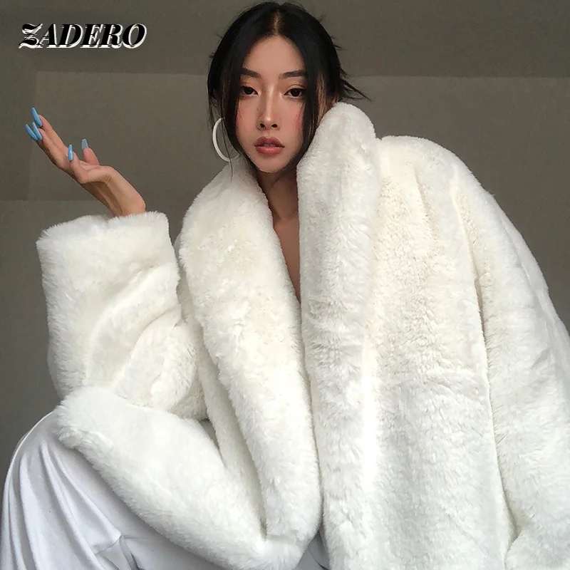 Long Fur Coat Oversized Fluffy White Fluffy Faux Fur Coat Fluffy