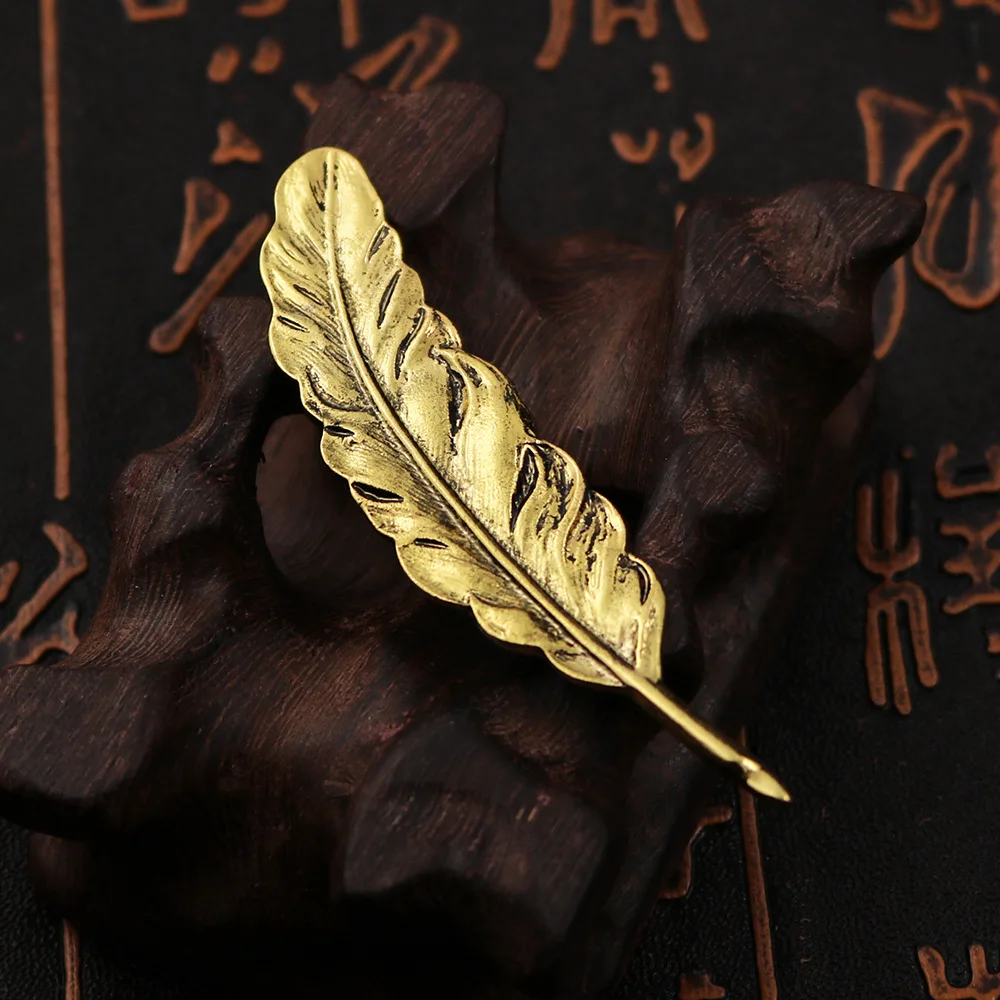 Мужской простой посеребренный нагрудный знак брошь с перьями для мужчин пальто