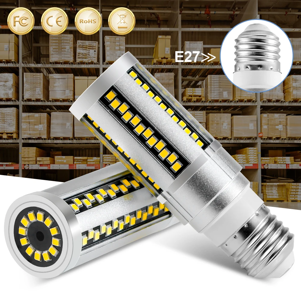 

DuuToo Light E27 Corn Lamp Bulb LED Candle Lights 220V No Flicker Bulbs 15W 20W Chandelier LED Workshop Factory Parking Ampoule