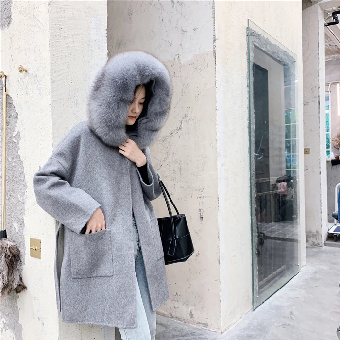 Простые Модные женские пальто осень зима новая Корейская версия современное толстое Сверхъестественное удобное Настоящее шерстяное пальто