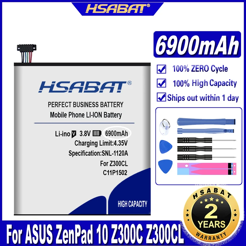 Аккумулятор HSABAT C11P1502 6900 мАч для ASUS ZenPad 10 Z300C Z300CL Z300CG Z300M P023 P01T 1 | Мобильные телефоны