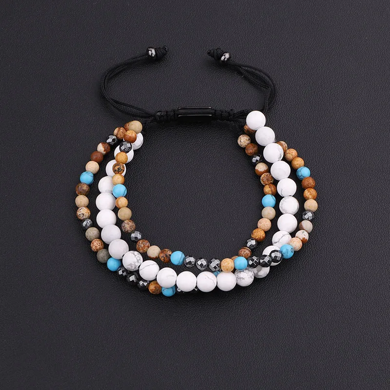 New Women Men Bracelet Natural Beads Multi Strands Macrame Friendship Wrap Bracelet Men Jewelry Gift - Image 4