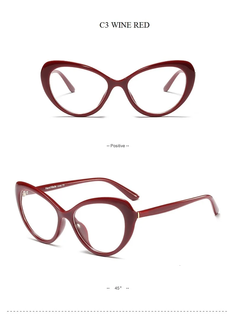 QPeClou новая сексуальная винно-красная оправа для очков в стиле кошачьи глаза женские Модные леопардовые оправы для очков женские очки прозрачные линзы Oculos