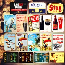 Guinness доска Винтаж Металл Олово Признаки Бар Паб декоративные тарелки водка наклейки на стену Corona железа плаката пива рекламная вывеска