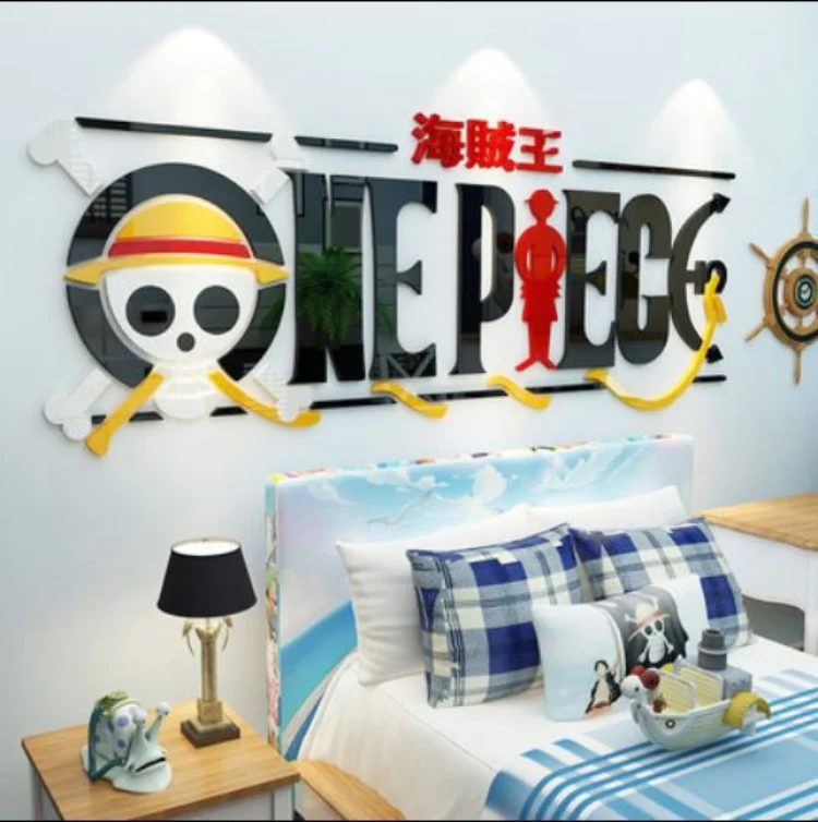 DIY Acrylic Crystal Wall Sticker One Piece Monkey D Luffy Personalized Creative Decor Bedroom Dormitory Living Room Anime Poster