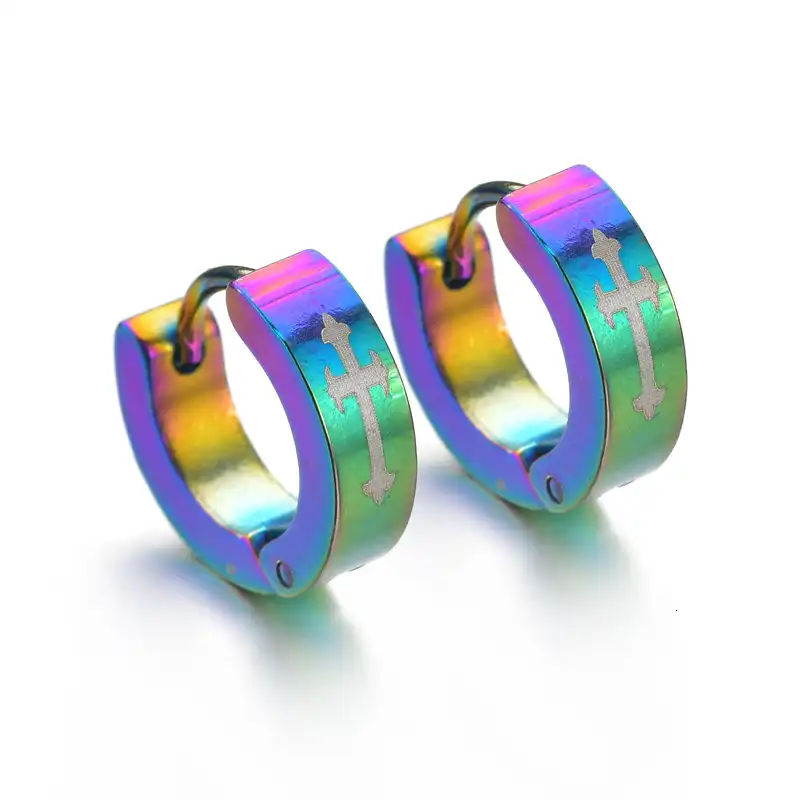 Панк маленькие кольца-серьги серебро золото черный серьга-Кольцо из нержавеющей стали серьги для ушей серьги для женщин мужчин рождественские ювелирные изделия