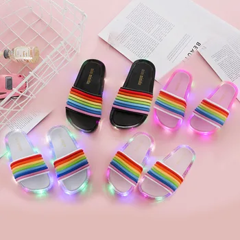 

Cartoon Kid Slips Colorful LED Lighted Baby Girl Boys Slippers Cute Summer Toddler Slippers