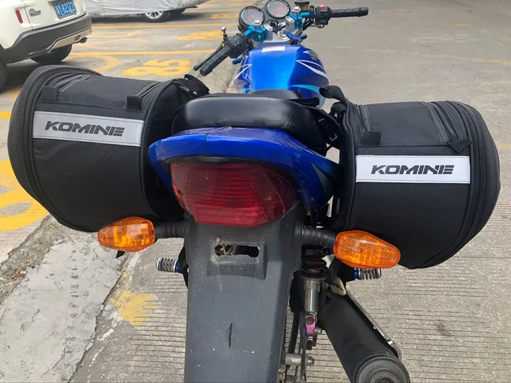 

Motorcycle Saddle Bag Side Bag Riding Tail Bag Can Put Helmet Send Waterproof Cover Multi-Bandage Cloth Fixed Side Bag Pannier B
