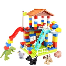 

Big Size City House Accessories Building Blocks Swing Dinosaurs Animal Figures Compatible With Bricks DIY Toys For Children Gift