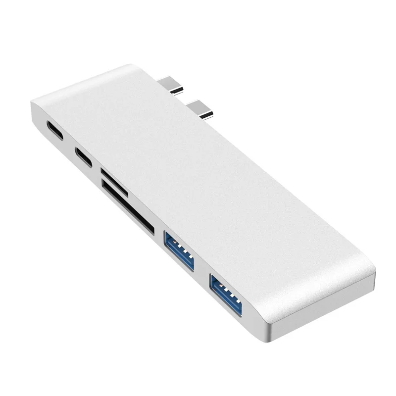 B USB C концентратор type-C 3,0 адаптер для Macbook многопортовый кардридер адаптер конвертер док-станции для ноутбука алюминиевый сплав - Цвет: B