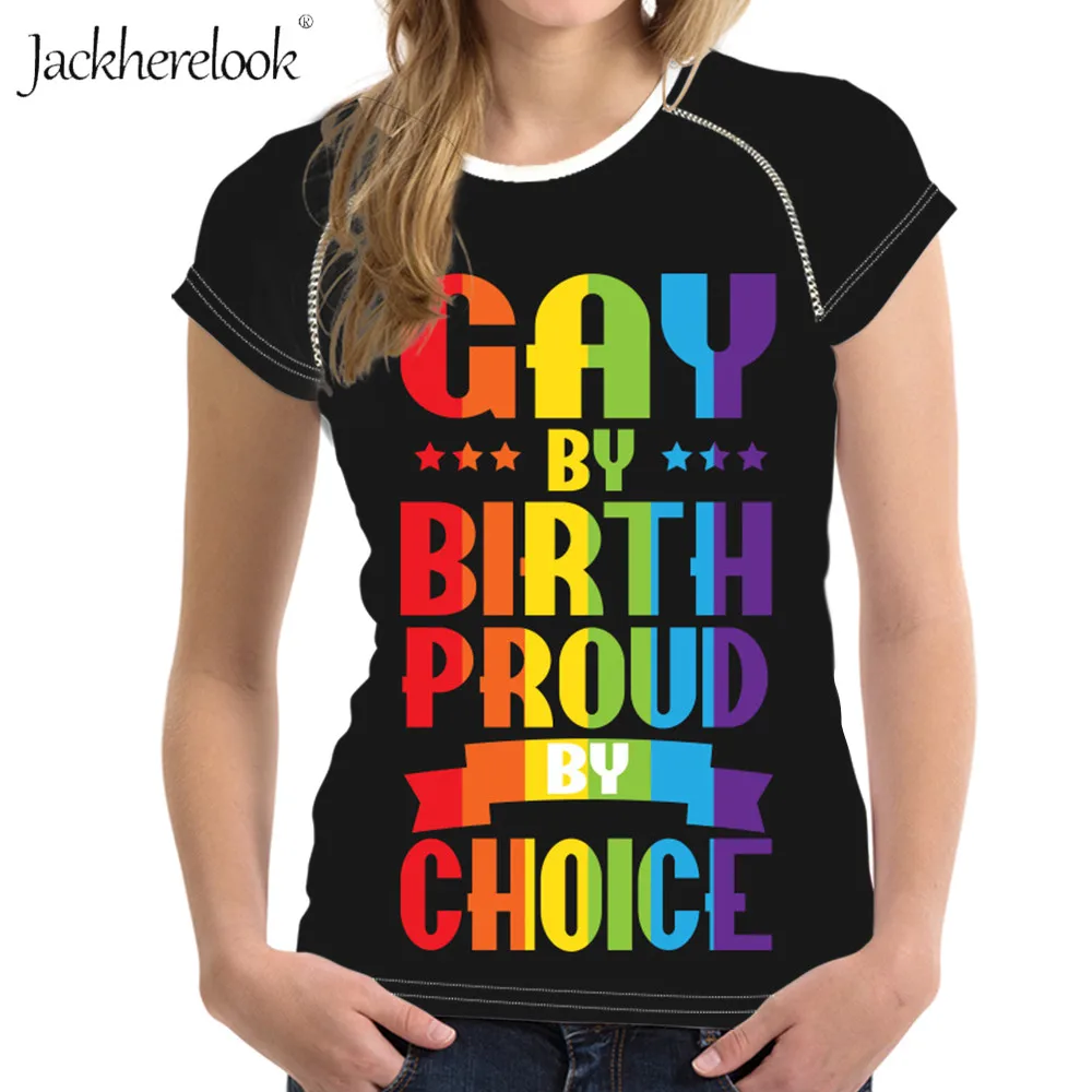

Jackherelook Summer Women T Shirt Rainbow Pride Love Print O-neck Tops Tee Harajuku Short Sleeve Woman Tshirts Camiseta Mujer