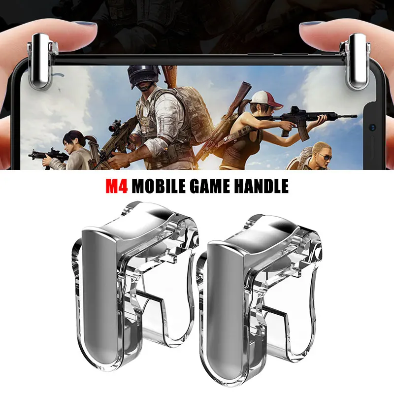 

M4 2pcs Portable Game Shoot Triggers Controller & joysticks Mobile Phone PUBG smartphone Shooting Gamepad for iphone