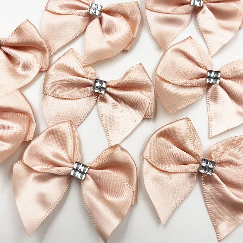 40PC Ribbon Bows Flower the Rhinestone Appliques Sewing Craft Lots Upick B227 satin ribbons,ribbon decoration,ribbon supplies