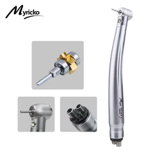 

Myricko Dental High Speed Open Style LED Handpiece Super Torque/Standard Head Push Button Three Water Spray 2/4 Hole Turbine