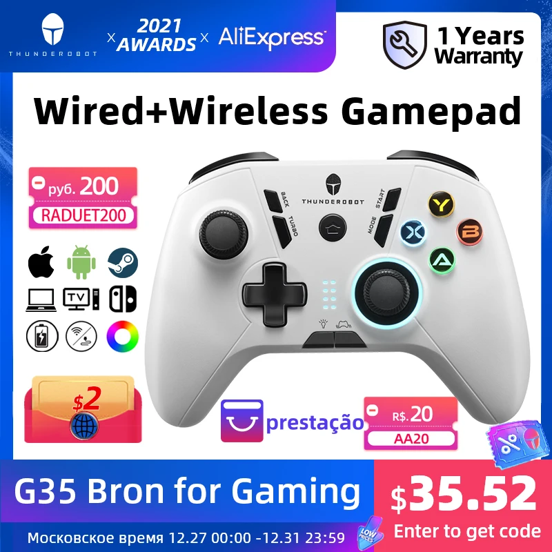 G35 Buletooth Wireless Wired Vibration Gamepad Joystick Controller for Switch Windows PC PS3 STEAM TV Game Controller Joypad - ANKUX Tech Co., Ltd