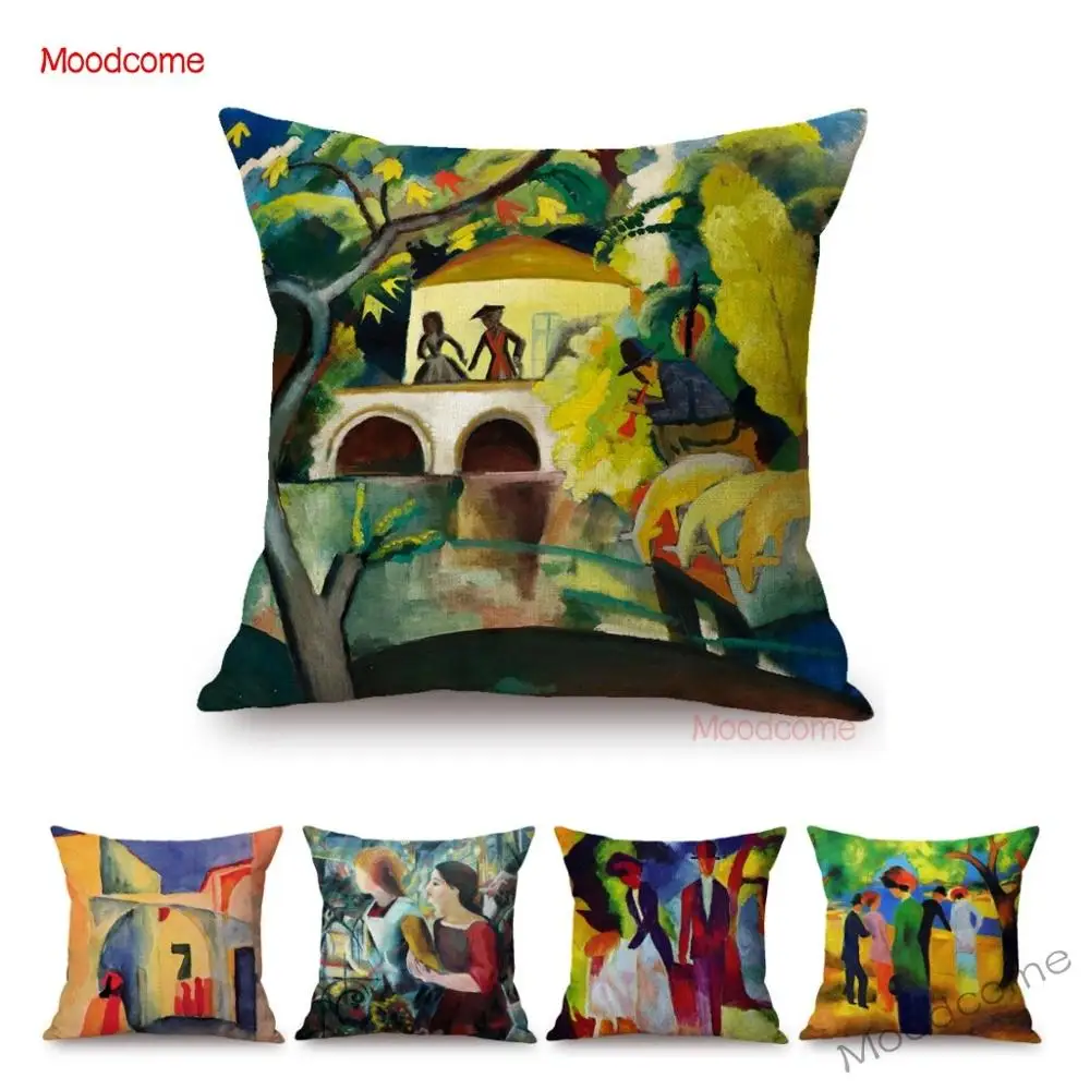 Германия August Macke Экспресс картина маслом абстрактный домашний декор искусство
