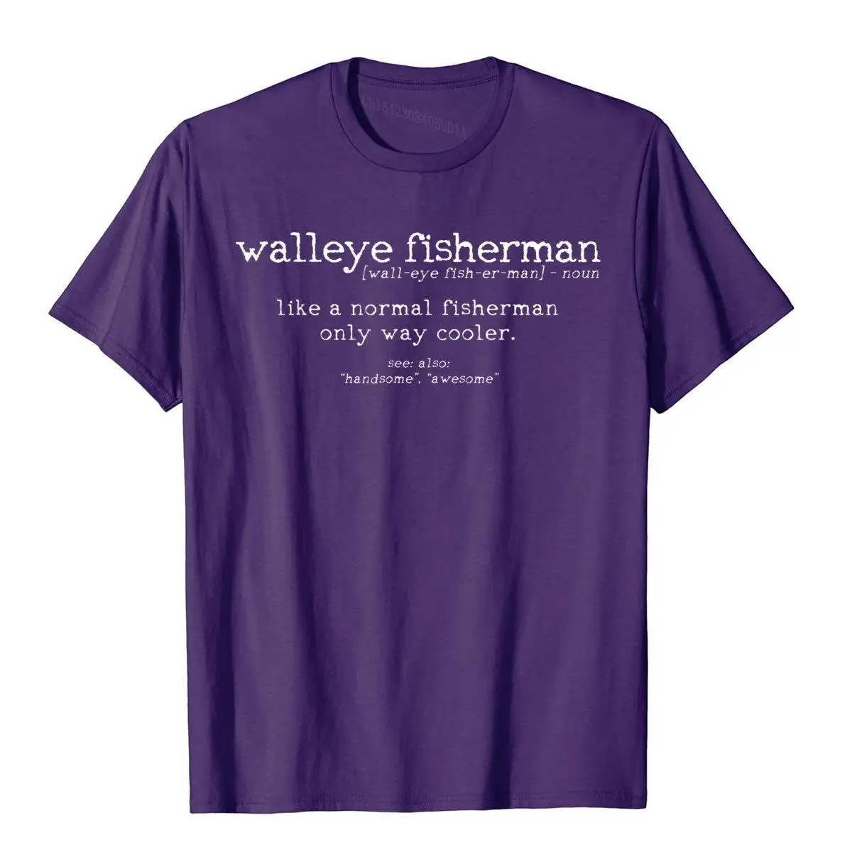 Mens Walleye Fisherman Definition Funny Quote Fishing Gift T-Shirt__B6165purple