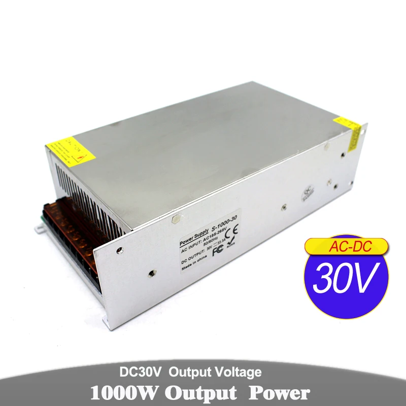 Один Выход DC12V DC18V DC24V DC30V DC36V DC42V DC48V DC60V 1000 Вт светодиодное освещение трансформатор 220V 110V AC-DC импульсивный источник питания для Светодиодный модуль xge ccтв