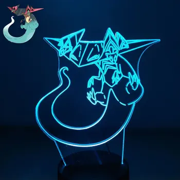 

Anime Figure Pokemon Dragapult Figurine 3D LED Night Lights Pokemon Monster Dragapult PVC Figurine Toys Model for Children Gifts