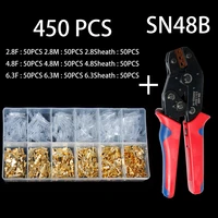 450pcs Insulation Box Male Bus Connector 2.8/4.8/6.3mm Electrical Crimp Terminal Spade Connector Kit 2