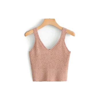 

Women Ribbed Knitted Tanks Summer Ladies High Street Woolen Tank Tops Female Sexy-lovely Tops Femme Girls Cute Clothes Chic