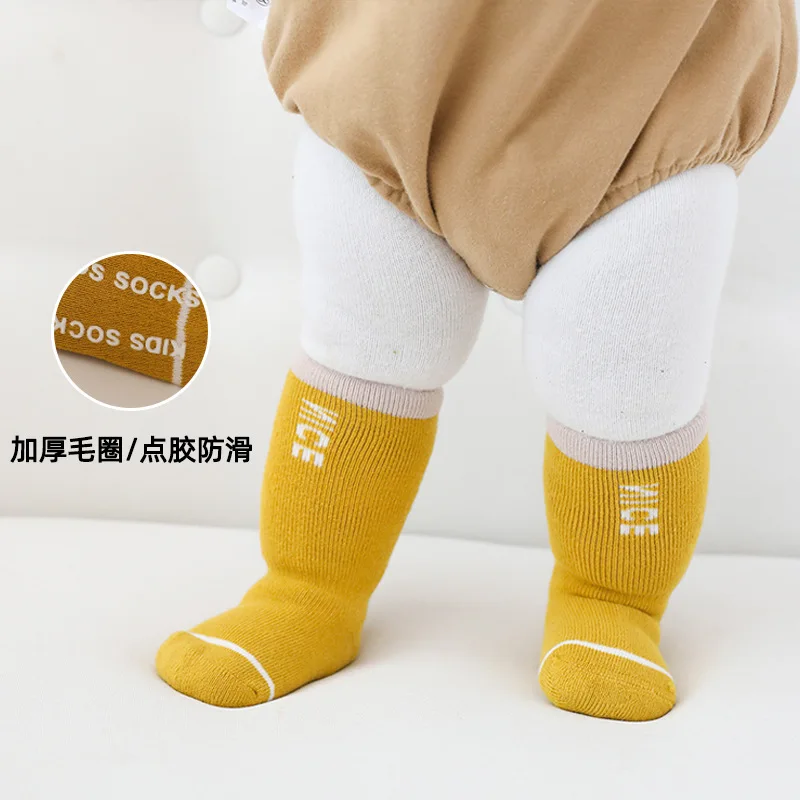 

Autumn And Winter New Style CHILDREN'S Socks Combed Cotton Looped Pile Thickening Baby Crew Socks Newborns Relent ying tong wa