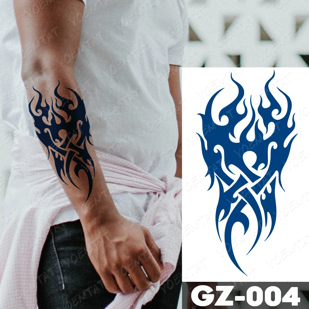 Juice Ink Tattoos Body Art Lasting Waterproof Temporary Tattoo Sticker  Dragon Wing Totem Tatoo Wolf Arm Fake Tatto Women Men - AliExpress, image size:1000x1000