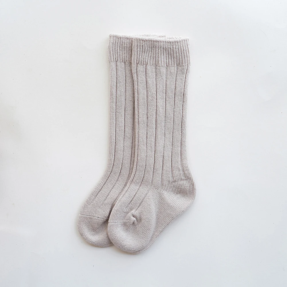 Pudcoco/Хлопковые Повседневные детские носки с бантиком однотонные Нескользящие Вязаные гольфы для маленьких девочек и мальчиков ясельного возраста, От 0 до 5 лет