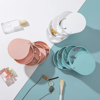 

Large Capacity Rotating Jewelry Storage Box Bracelet Earring Dust-Proof Display Storage Rack European Firmly Storage Boxes