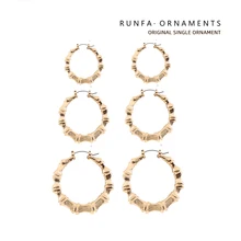 Ювелирные изделия европейский и американский бренд Ретро стиль простые геометрические Бамбуковые серьги кольцо личности ins же серьги набор