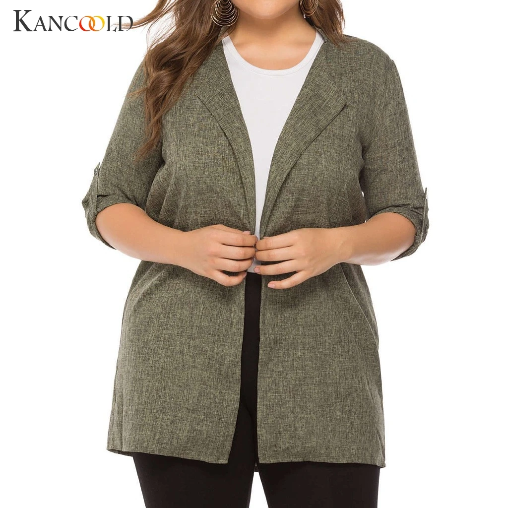 Женский однотонный кардиган KANCOOLD элегантный однобортный Кардиган с отворотом