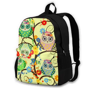 

Backpack for TeenagesBackpack Leisure Rucksacks TravelBright Cute Cartoon Owls On Flowering Branches Of Fantastic Trees daypa