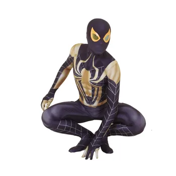 

Spider Man PS4 Gold Spiderman Cosplay Costume Zentai Superhero Bodysuit Suit Jumpsuits for Halloween parties