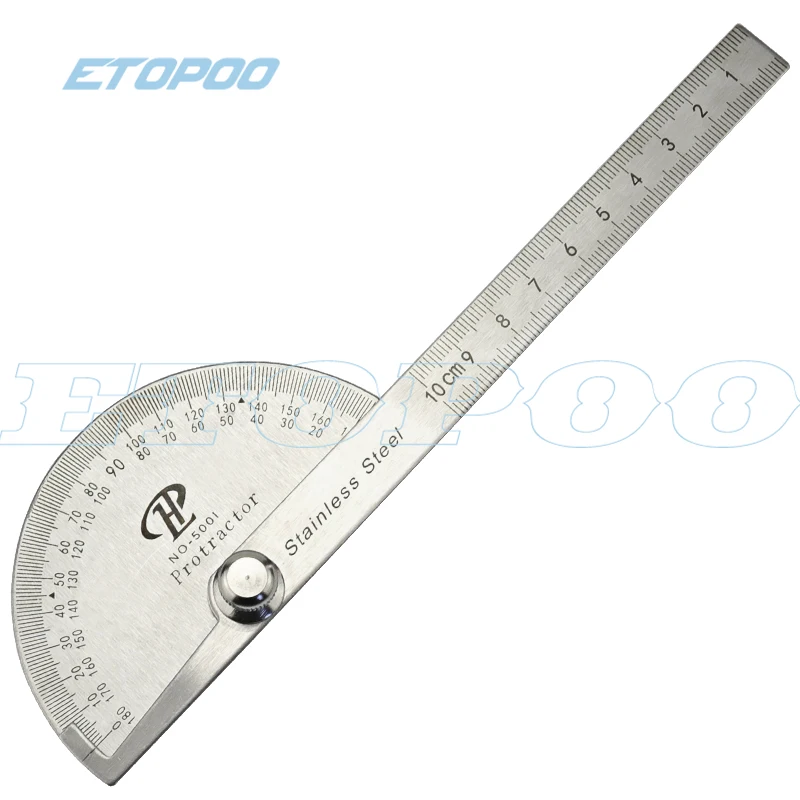 Stainless Steel Protractor Angle Finder 180 Degree Adjustable Woodworking Measurement Ruler Caliper