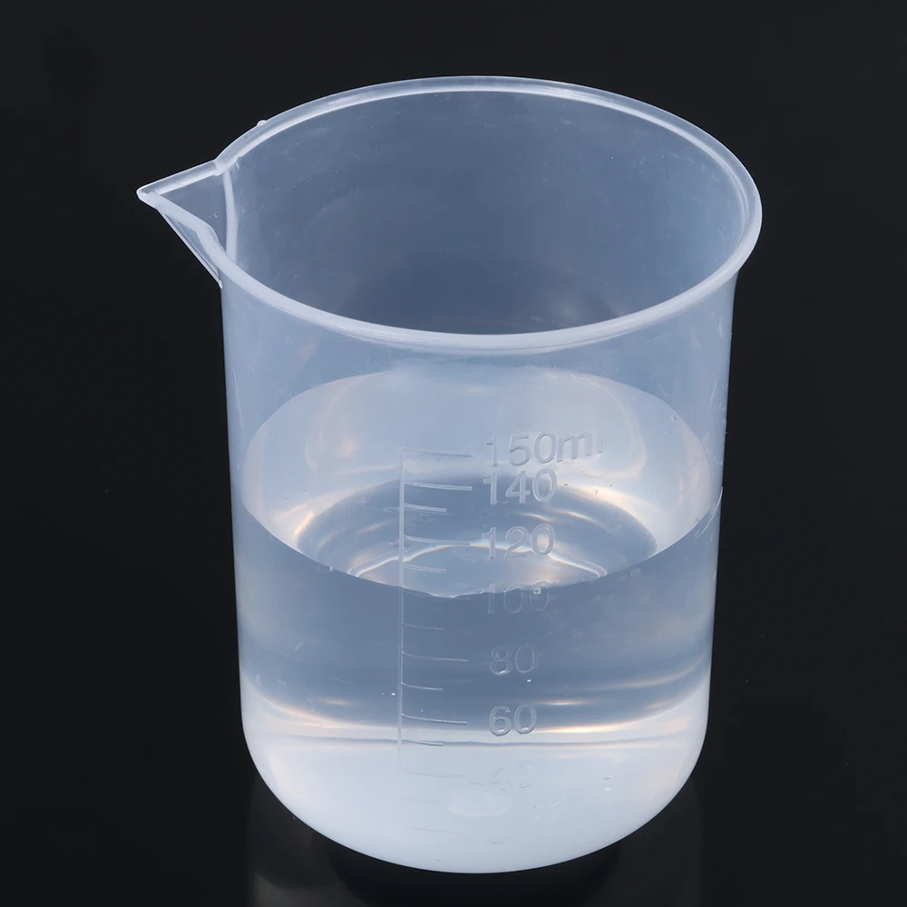 Plastic Graduated Beakers Transparent Lab Measuring Cup 50ml / 100ml /150ml  /250ml Capacity 4Sizes Clear Plastic Liquid Cup Container for or