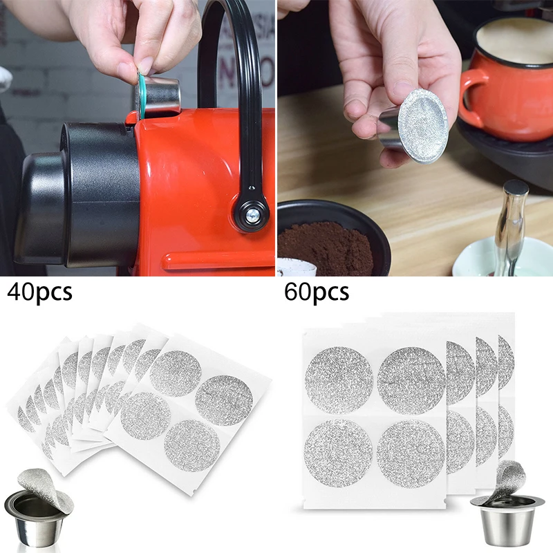 40/60 Aluminum Foil Coffee Capsule Seal Lids Pods Sticker Replace For Filling Coffee Capsules Nespresso 37mm coffee supplies ► Photo 3/5