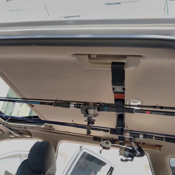 

1 pair Vehicle Fishing Rod Holder Fly Fishing Vehicle Rod Hold Strap Fishing Pole Rack Bracket With Suction Cup Fishing Tackle